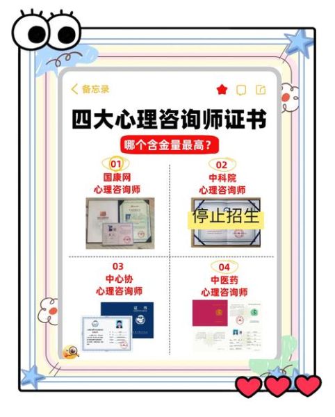 心理学证书有哪些_含金量高的证书怎么选