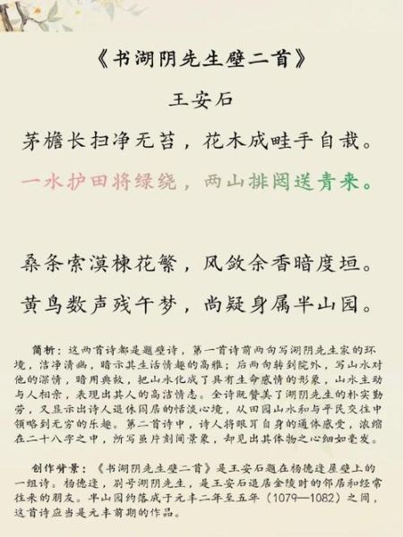 王安石诗词情感_如何读懂