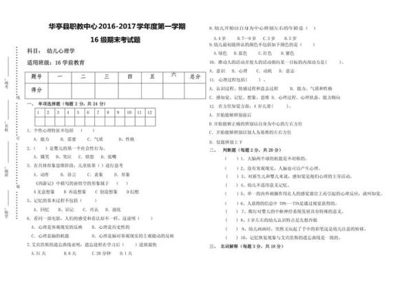 心理学试卷怎么考_心理学试卷题型有哪些