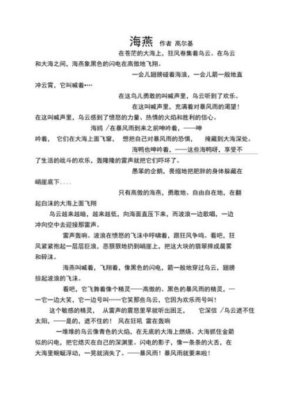 海燕表达了什么情感_如何理解高尔基的海燕