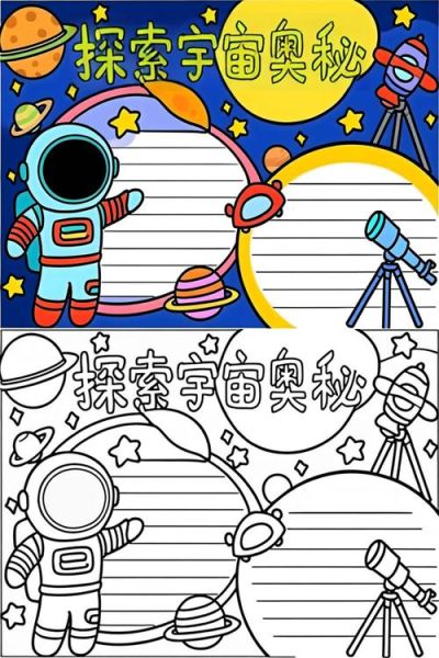 宇宙小百科读书小报怎么做_小学生手抄报模板